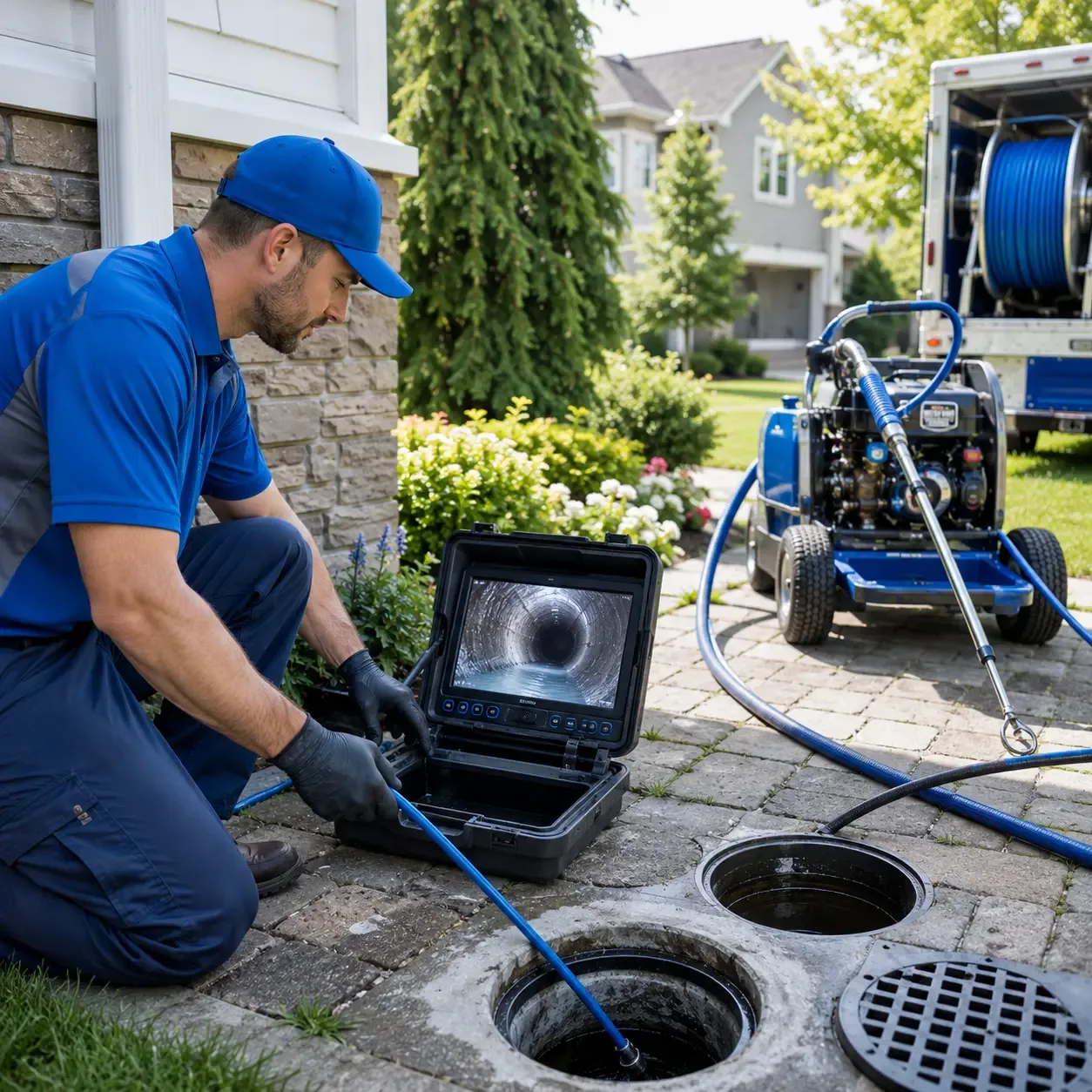 Outdoor drain cleaning professionals serving Round Mountain, TX