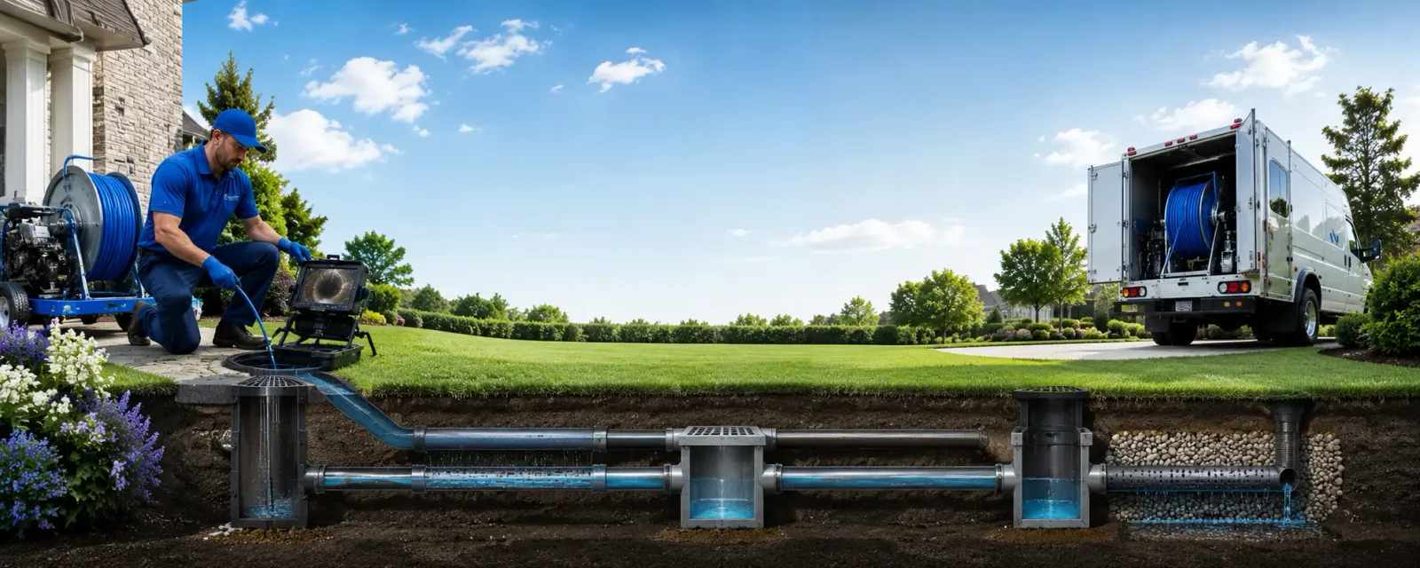 Outdoor drain cleaning information for Round Mountain, TX